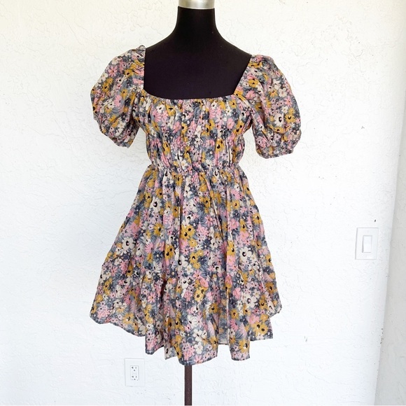 Dresses & Skirts - Beautiful Floral Off The Shoulder Boutique A Line Mini Puff Sleeve Dress Medium